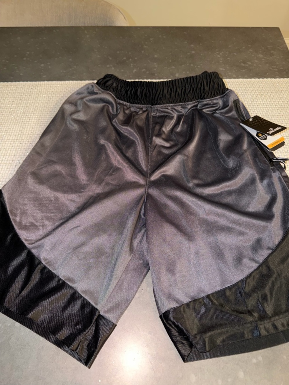 Spalding Men's Athletic Shorts in Charcoal and Black